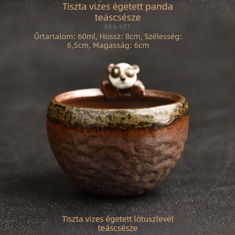 Faégetett kerámiás teáscsésze, kézzel formázott virágbimbó mintával, személyre szabott egyszemélyes teáscsésze
