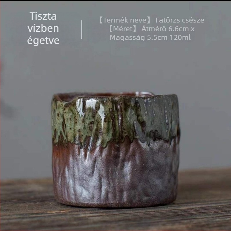 Faégetett kerámiás teáscsésze, kézzel formázott virágbimbó mintával, személyre szabott egyszemélyes teáscsésze