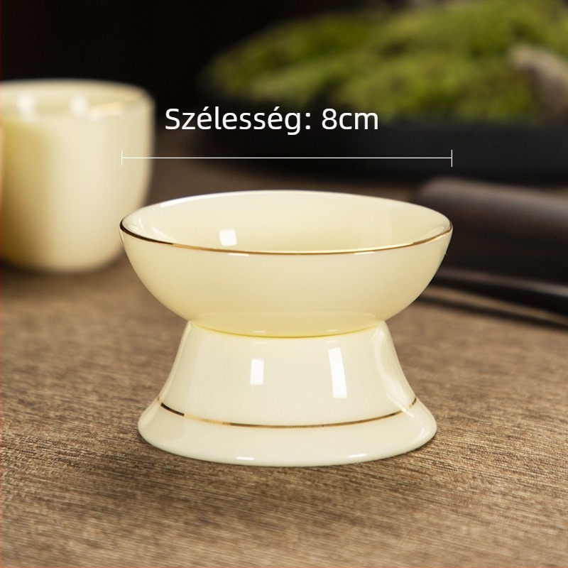 Gongfu teáskészlet fehér porcelánból, kerámia perforált filterrel