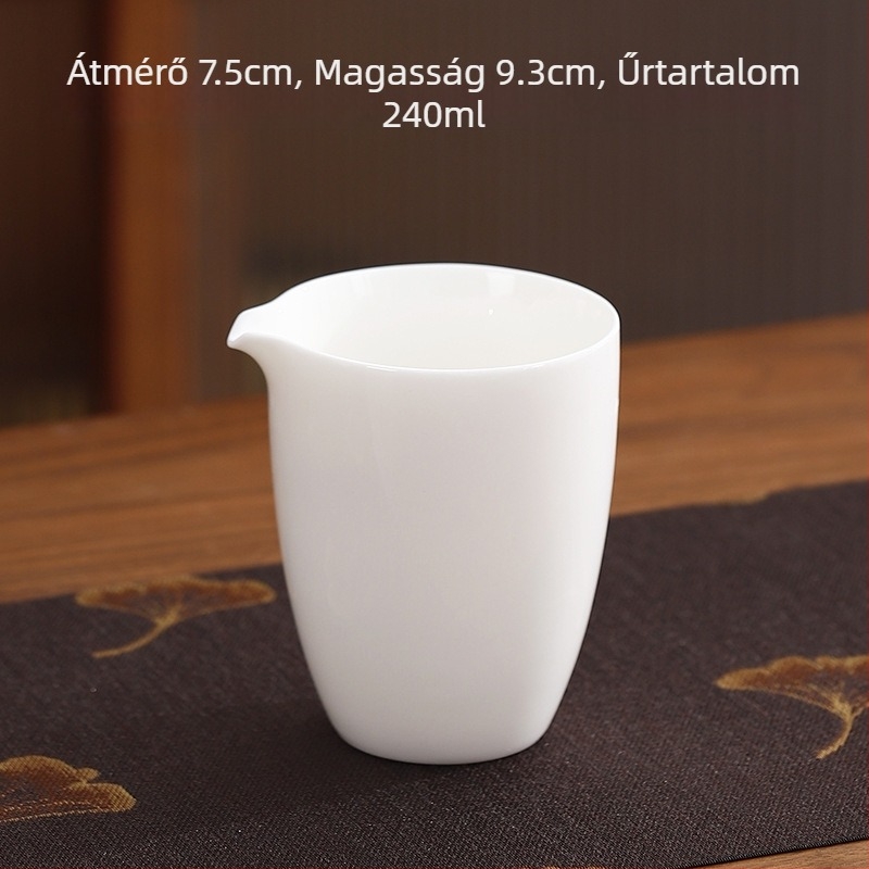Gongfu teáskészlet fehér porcelánból, kerámia perforált filterrel