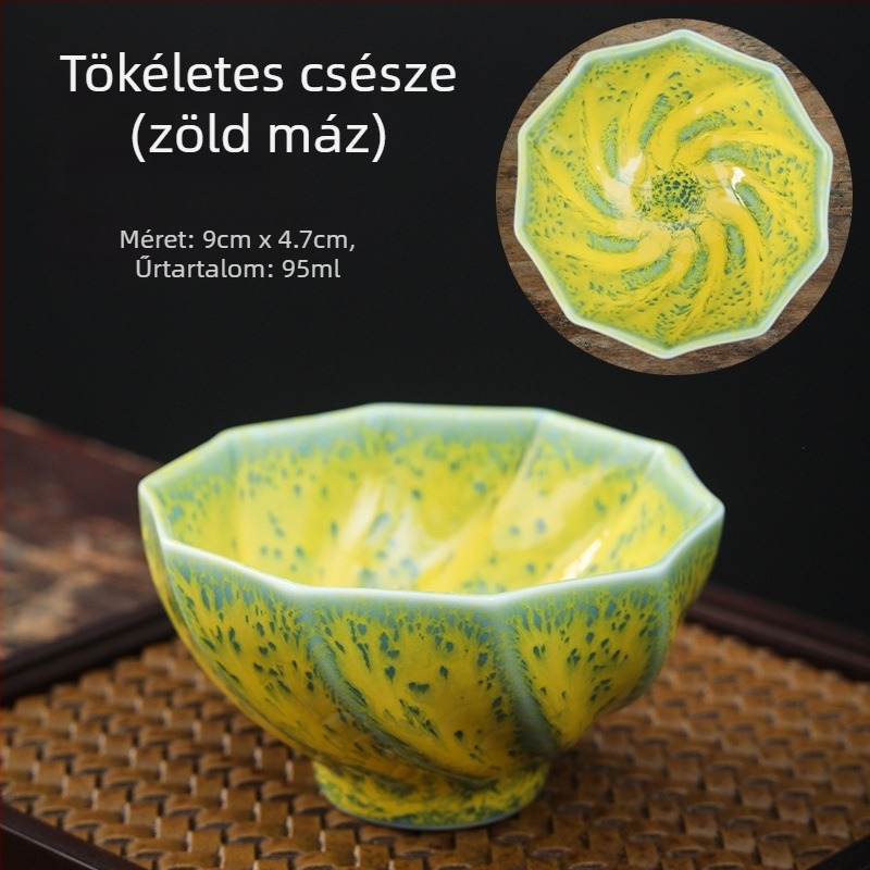 Jianzhan teáscsésze Tianmu mázzal, öt elemű porcelán teáscsésze, egy darab