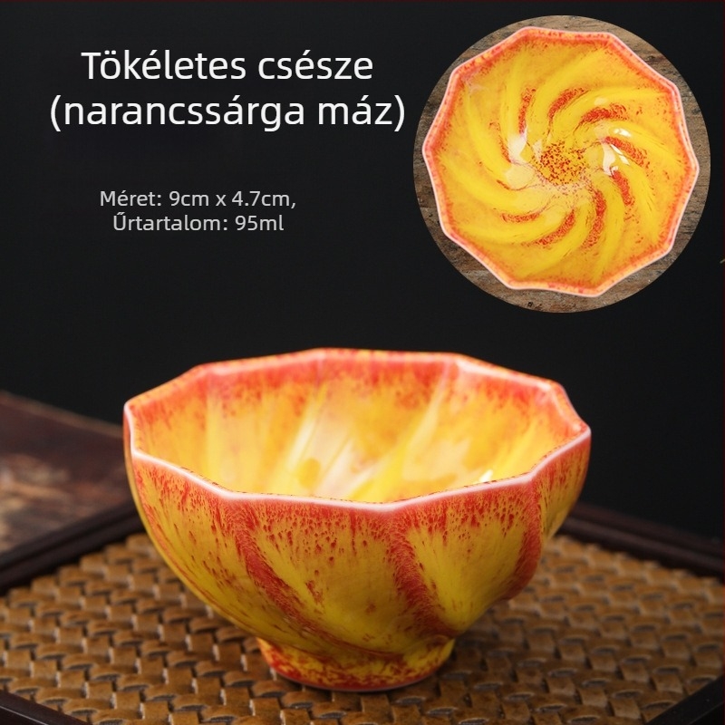 Jianzhan teáscsésze Tianmu mázzal, öt elemű porcelán teáscsésze, egy darab