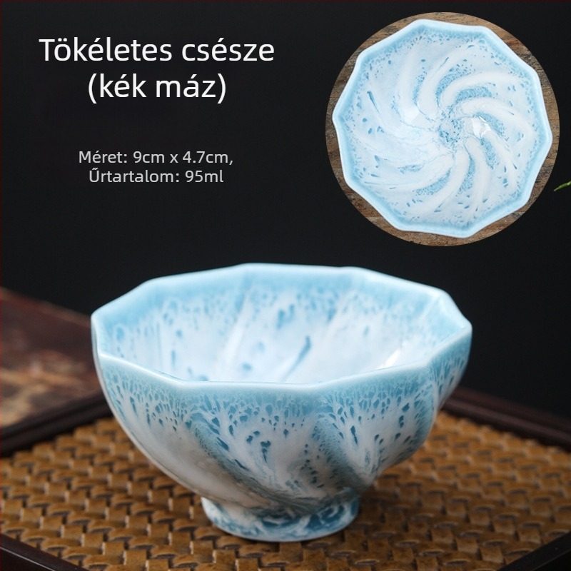 Jianzhan teáscsésze Tianmu mázzal, öt elemű porcelán teáscsésze, egy darab