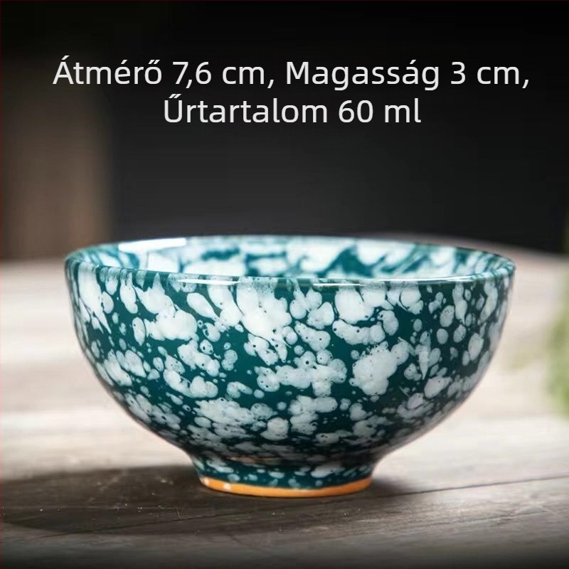 6 darab Jianzhan teáscsésze Tenmoku mázzal, kemencében átalakított teáskészlet, kis kóstolócsészék