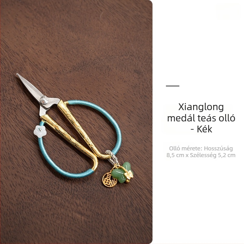 Tealevél olló, új kínai stílusú retro teás olló, kis olló a teaceremóniához, japán stílusú teás kiegészítők