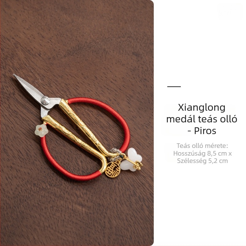 Tealevél olló, új kínai stílusú retro teás olló, kis olló a teaceremóniához, japán stílusú teás kiegészítők
