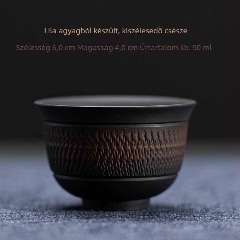 Jianzhan lila kerámiából készült teáscsésze – személyes, luxus Gongfu teához, uniszex, kis vintage darab