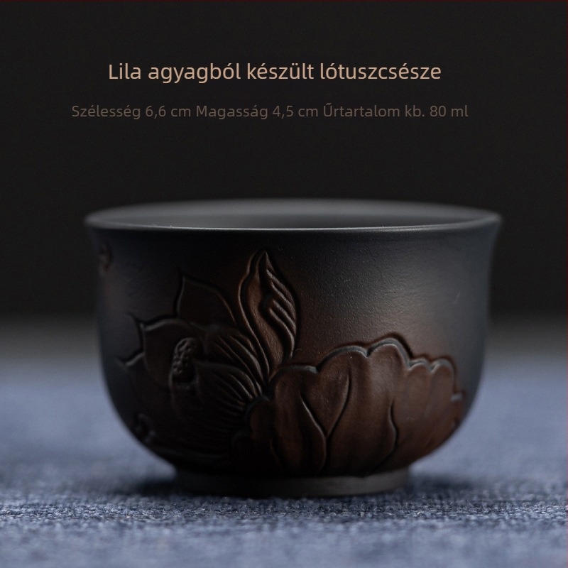 Jianzhan lila kerámiából készült teáscsésze – személyes, luxus Gongfu teához, uniszex, kis vintage darab