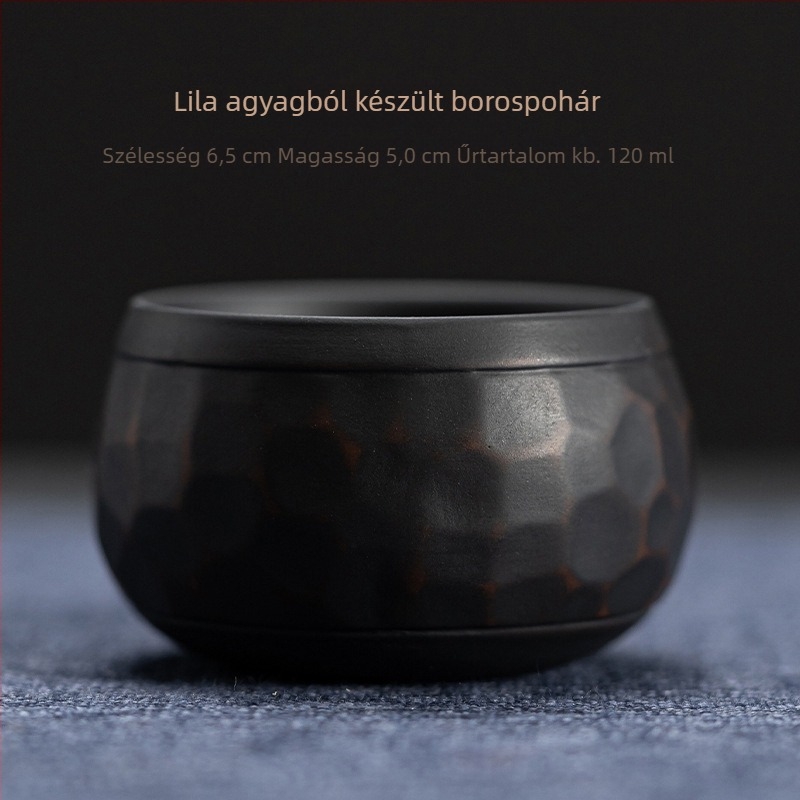 Jianzhan lila kerámiából készült teáscsésze – személyes, luxus Gongfu teához, uniszex, kis vintage darab