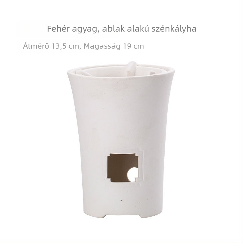 Kínai kézzel készített fehér agyag teafőző, kerámia, klasszikus stílus, kétfunkciós