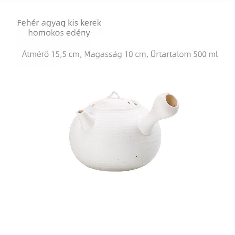 Kínai kézzel készített fehér agyag teafőző, kerámia, klasszikus stílus, kétfunkciós