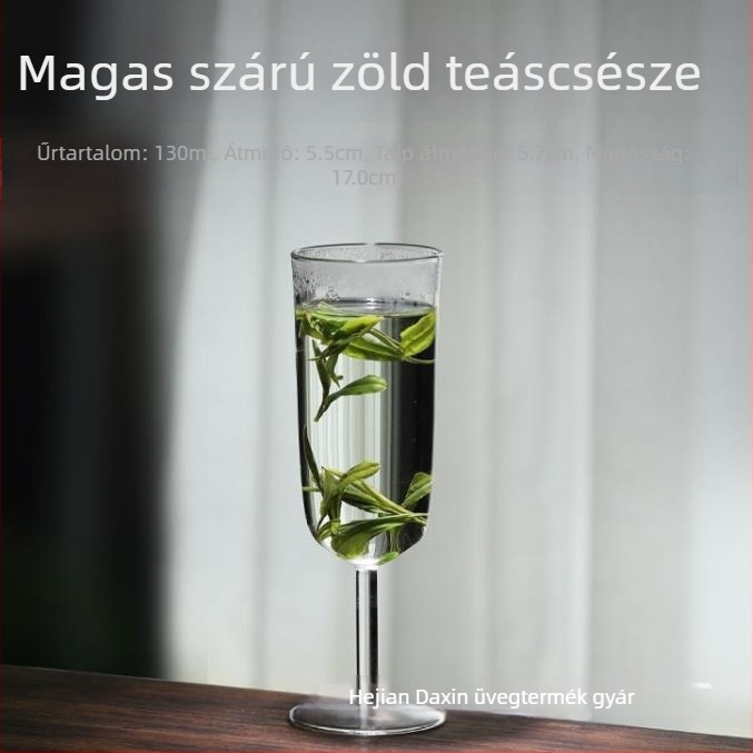Song-dinasztia ihletésű üveg teáskészlet, hőálló boroszilikát üvegből