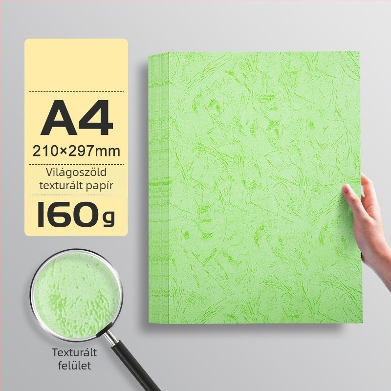 Bőr textúrájú papír, A4 méretű borítópapír, domborított 230 g könyvkötéshez, 180 g borítólap, 160 g dokumentum borító