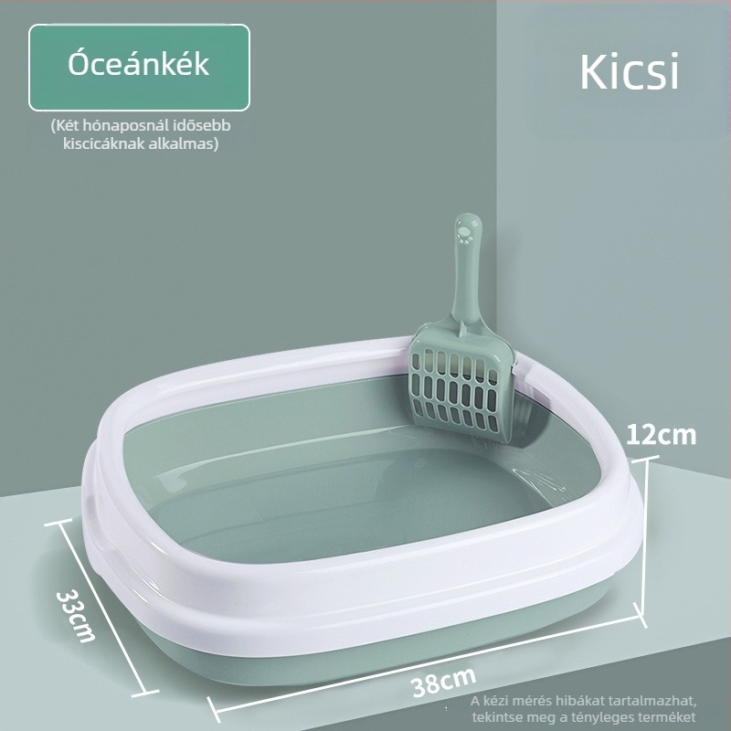 Félig zárt macskaalomtál dezodoráló rendszerrel, tartalmazza a macskahomokot, kiscicáknak