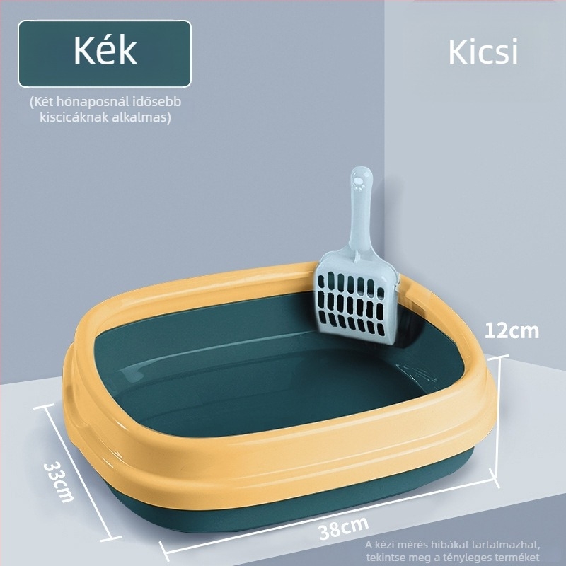 Félig zárt macskaalomtál dezodoráló rendszerrel, tartalmazza a macskahomokot, kiscicáknak