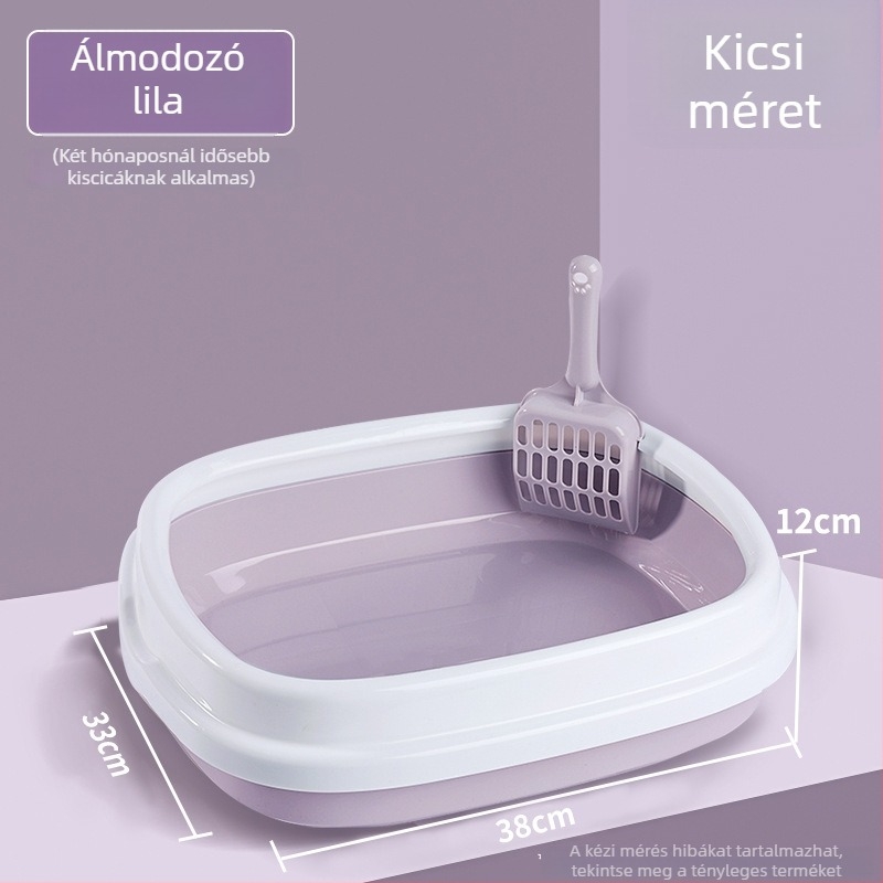 Félig zárt macskaalomtál dezodoráló rendszerrel, tartalmazza a macskahomokot, kiscicáknak