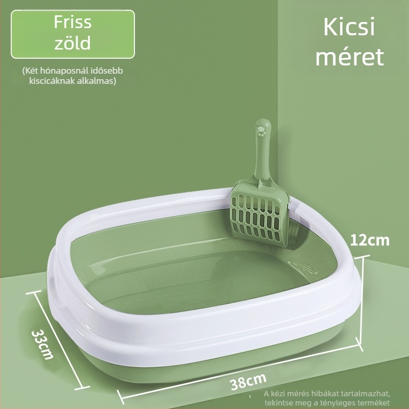 Félig zárt macskaalomtál dezodoráló rendszerrel, tartalmazza a macskahomokot, kiscicáknak