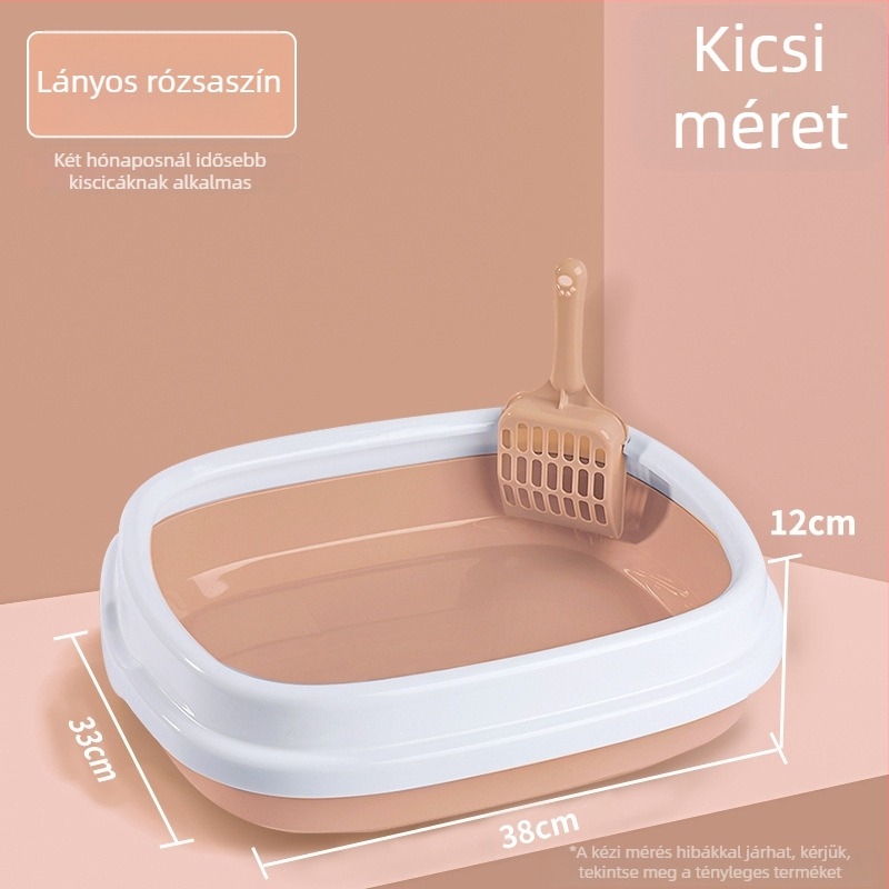 Félig zárt macskaalomtál dezodoráló rendszerrel, tartalmazza a macskahomokot, kiscicáknak