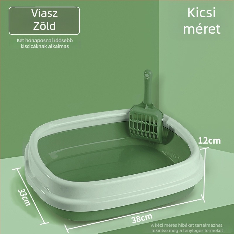 Félig zárt macskaalomtál dezodoráló rendszerrel, tartalmazza a macskahomokot, kiscicáknak