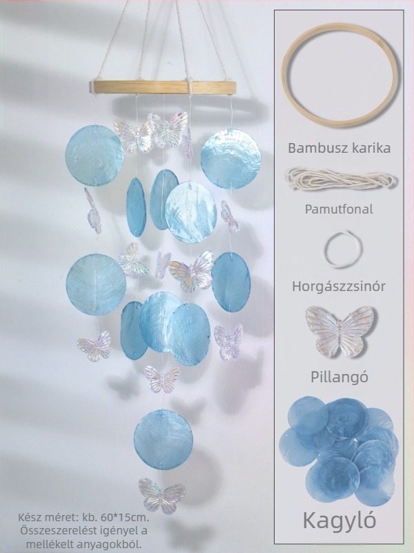 Kagylókból készült DIY készlet szélcsengőhöz – gyerekeknek, kreatív kézműves dekoráció a hálószobába