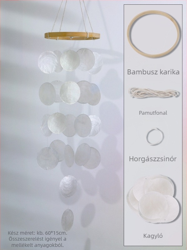 Kagylókból készült DIY készlet szélcsengőhöz – gyerekeknek, kreatív kézműves dekoráció a hálószobába