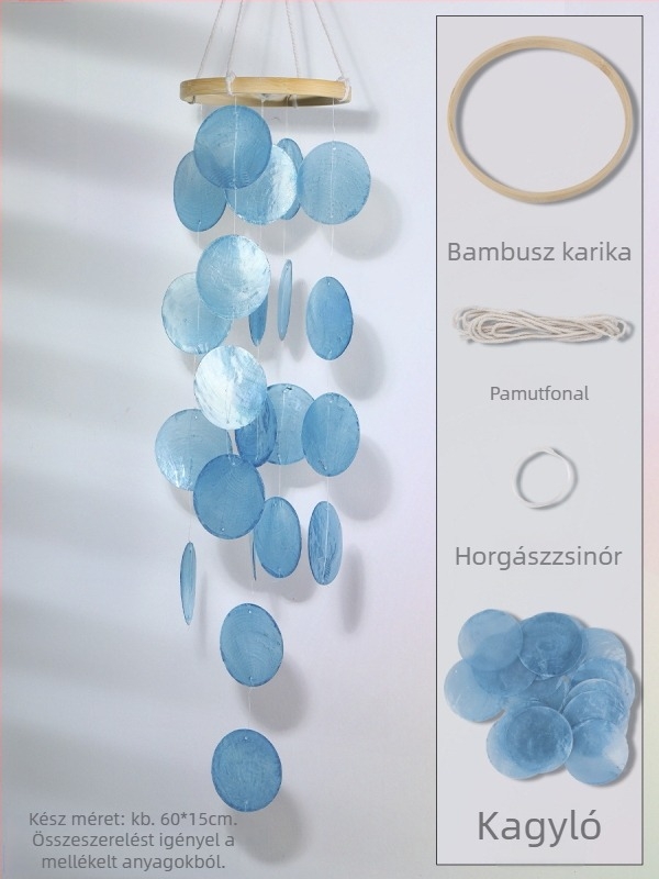 Kagylókból készült DIY készlet szélcsengőhöz – gyerekeknek, kreatív kézműves dekoráció a hálószobába