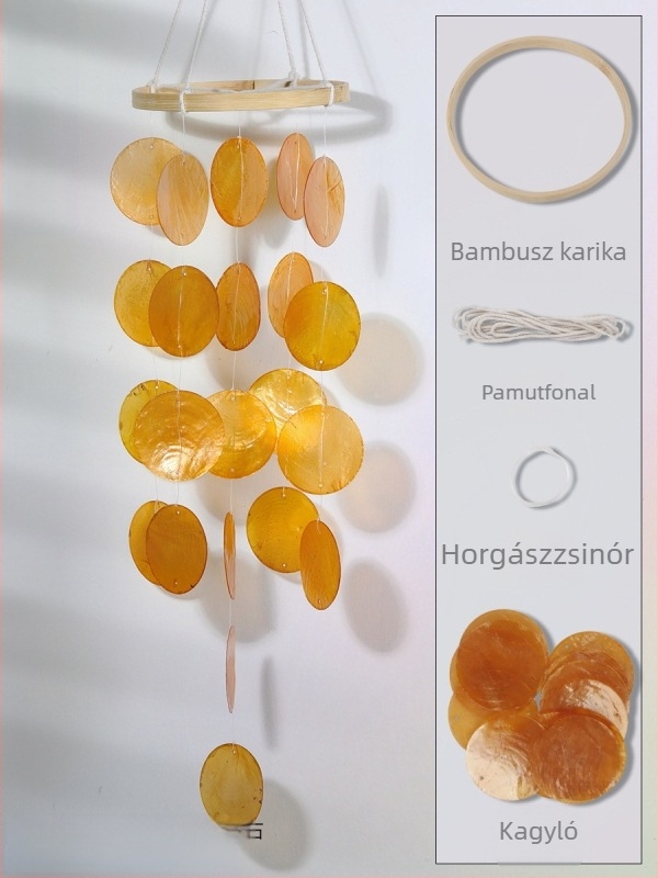 Kagylókból készült DIY készlet szélcsengőhöz – gyerekeknek, kreatív kézműves dekoráció a hálószobába