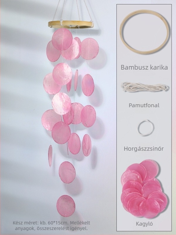 Kagylókból készült DIY készlet szélcsengőhöz – gyerekeknek, kreatív kézműves dekoráció a hálószobába