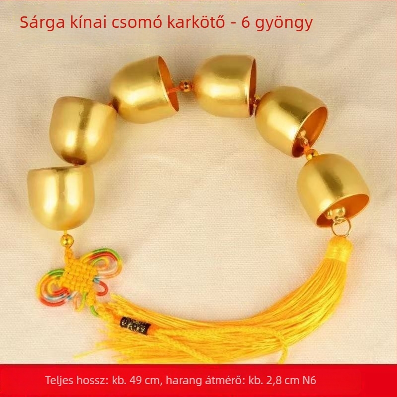 Bronz szélcsengő ajtófüggő medál – réz haranggal, dekoratív otthoni kiegészítő és autóbiztonság