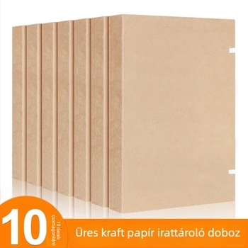 10 üres irattartó doboz, nagy kapacitású, savmentes Kraftpapírból