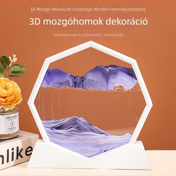 3D folyékony homok festmény dísz — tájkép, otthoni dekoráció, kézműves ajándék, homokórával