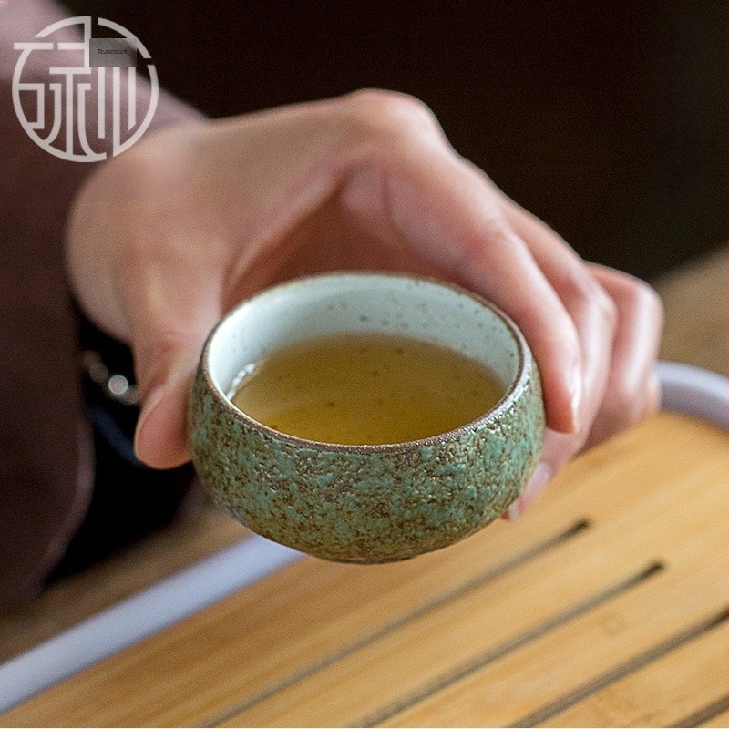 C12 agyag-kerámia teáscsésze, vintage stílusú, degustációs teáscsésze, japán stílusú otthoni használatra, egy darab