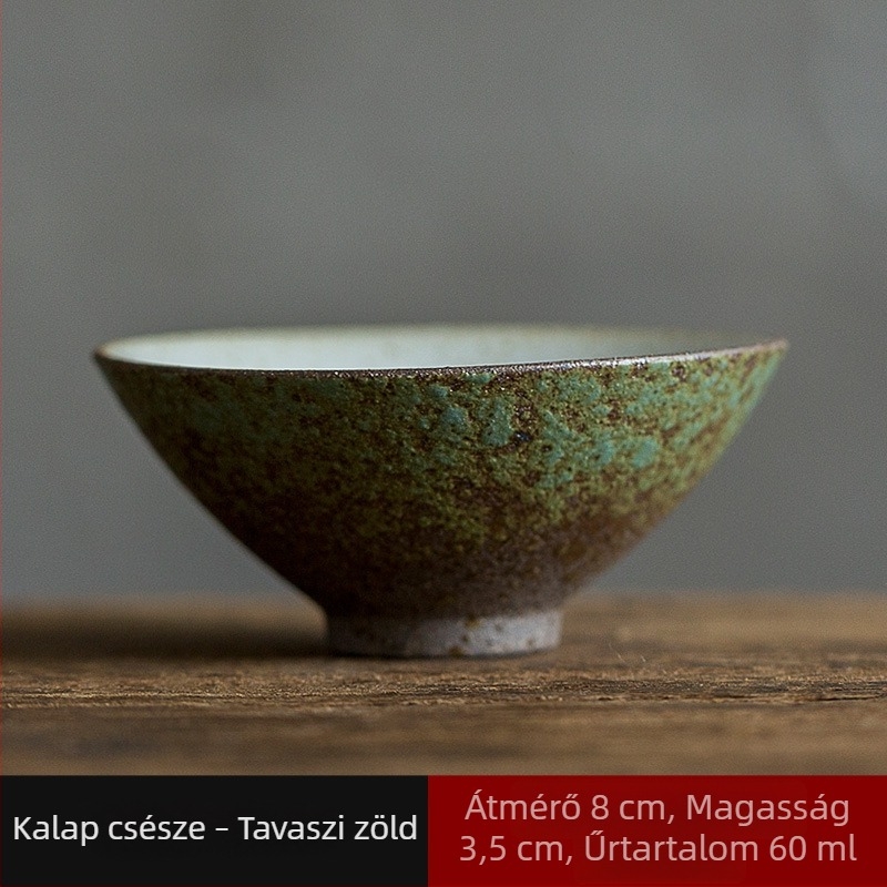 C12 agyag-kerámia teáscsésze, vintage stílusú, degustációs teáscsésze, japán stílusú otthoni használatra, egy darab