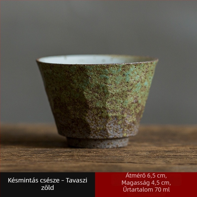 C12 agyag-kerámia teáscsésze, vintage stílusú, degustációs teáscsésze, japán stílusú otthoni használatra, egy darab