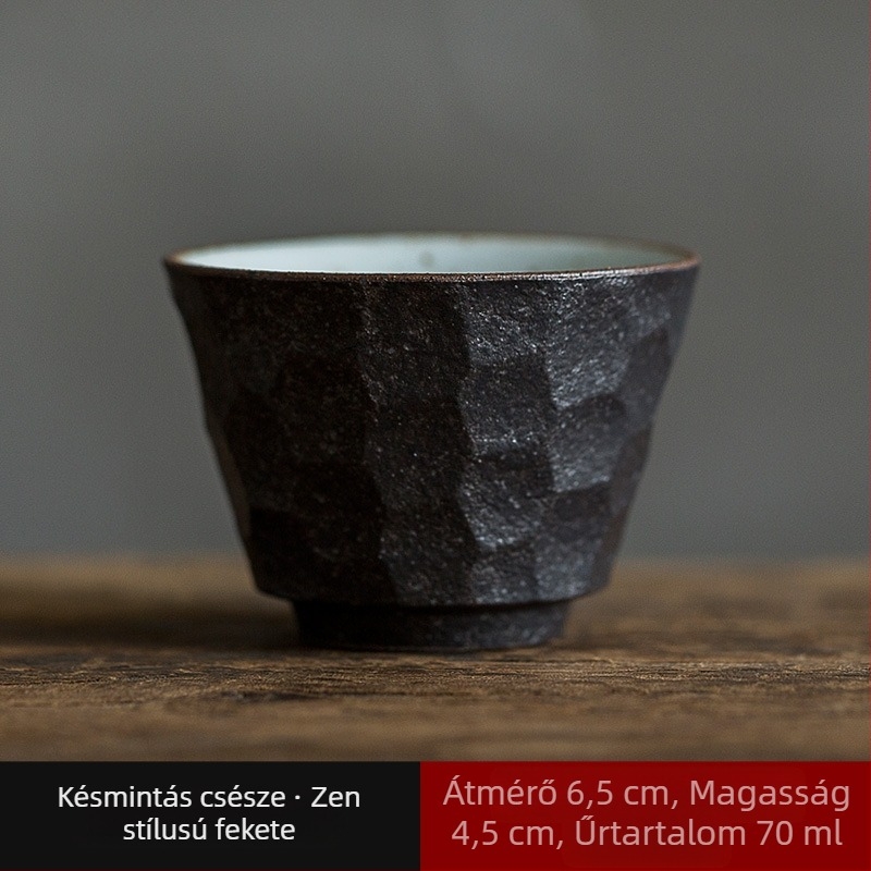 C12 agyag-kerámia teáscsésze, vintage stílusú, degustációs teáscsésze, japán stílusú otthoni használatra, egy darab