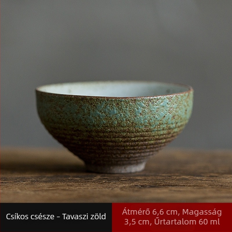 C12 agyag-kerámia teáscsésze, vintage stílusú, degustációs teáscsésze, japán stílusú otthoni használatra, egy darab