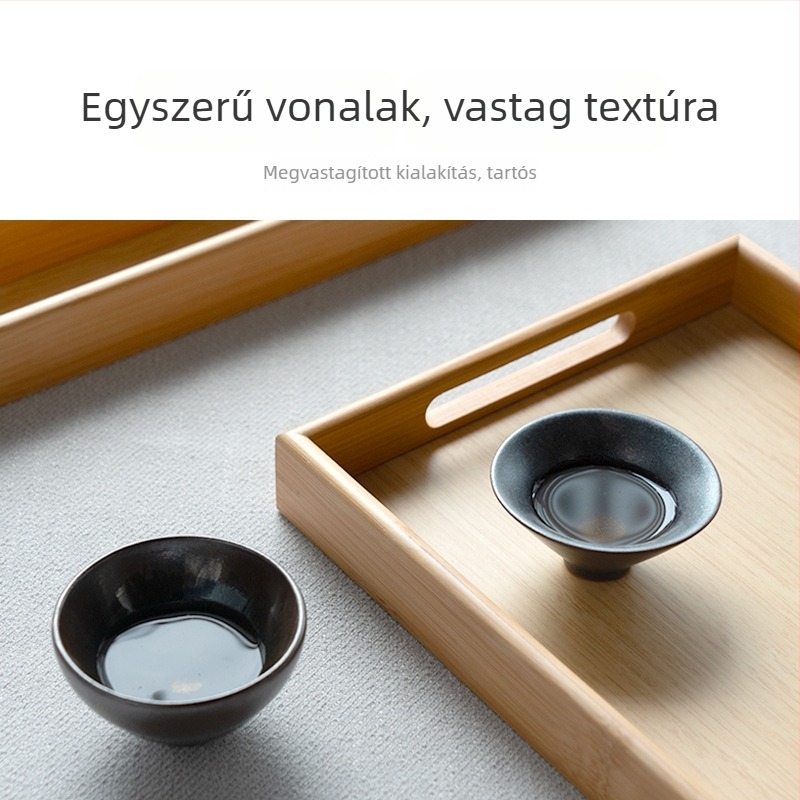 Négyszögletes bambusz tálca teázáshoz, kenyér és zöldségek tálalásához; japán stílusú teázó szoba, otthoni használat.