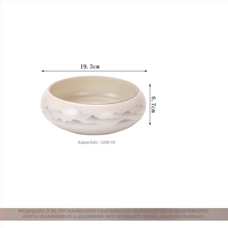Kerámiából készült teáskanna hegyek és víz motívummal, teáskészlet teáscsészékkel és teás tálkával, modern minimalist stílus luxussal