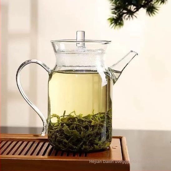 Szung-dinasztia stílusú üveg teáskanna, zöld tea készítéséhez, hőálló