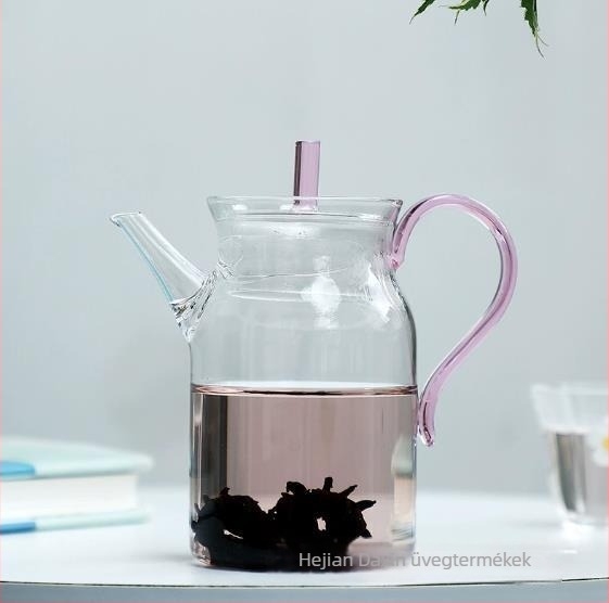 Szung-dinasztia stílusú üveg teáskanna, zöld tea készítéséhez, hőálló