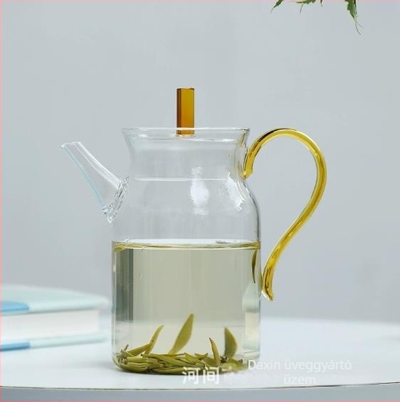 Szung-dinasztia stílusú üveg teáskanna, zöld tea készítéséhez, hőálló