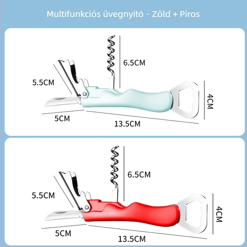 Multifunkcionális üvegnyitó háztartási használatra – sörnyitó, vörös- és fehérbor nyitó, konzervnyitó, kreatív kialakítás