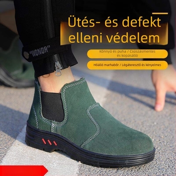 Férfi védőcipők hegesztőknek — nyáron légáteresztő, acélorrú, ütés- és átszúrásálló, csúszásmentes, kopásálló, könnyű, szagtalan