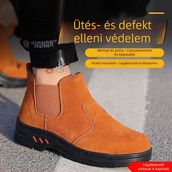 Férfi védőcipők hegesztőknek — nyáron légáteresztő, acélorrú, ütés- és átszúrásálló, csúszásmentes, kopásálló, könnyű, szagtalan