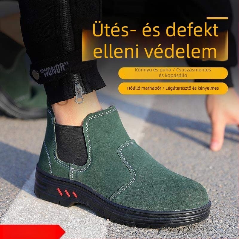 Férfi védőcipők hegesztőknek — nyáron légáteresztő, acélorrú, ütés- és átszúrásálló, csúszásmentes, kopásálló, könnyű, szagtalan