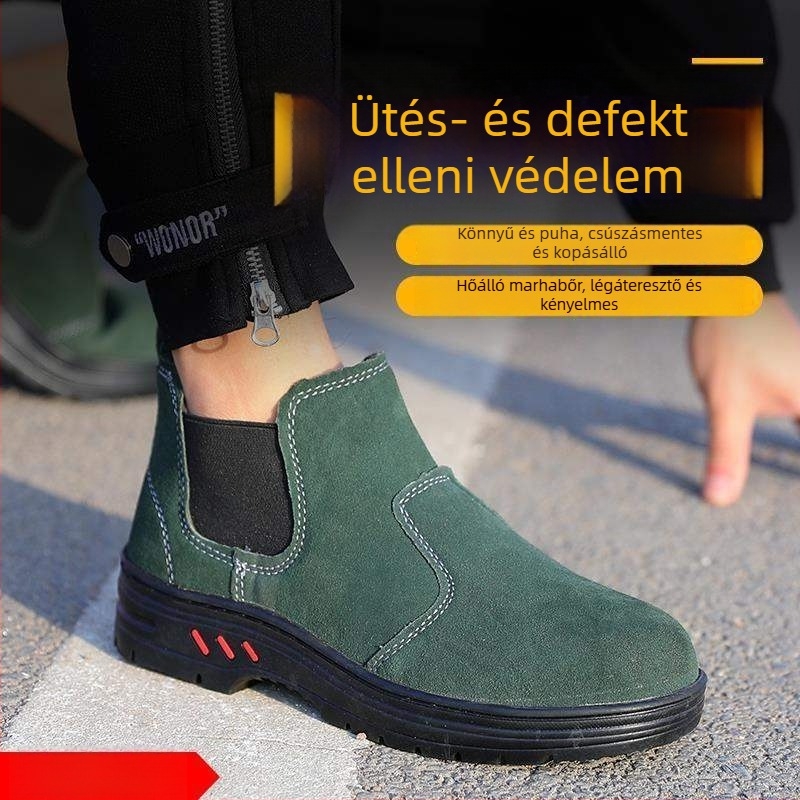 Férfi védőcipők hegesztőknek — nyáron légáteresztő, acélorrú, ütés- és átszúrásálló, csúszásmentes, kopásálló, könnyű, szagtalan