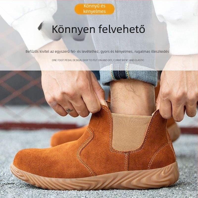 Férfi védőcipők hegesztőknek — nyáron légáteresztő, acélorrú, ütés- és átszúrásálló, csúszásmentes, kopásálló, könnyű, szagtalan