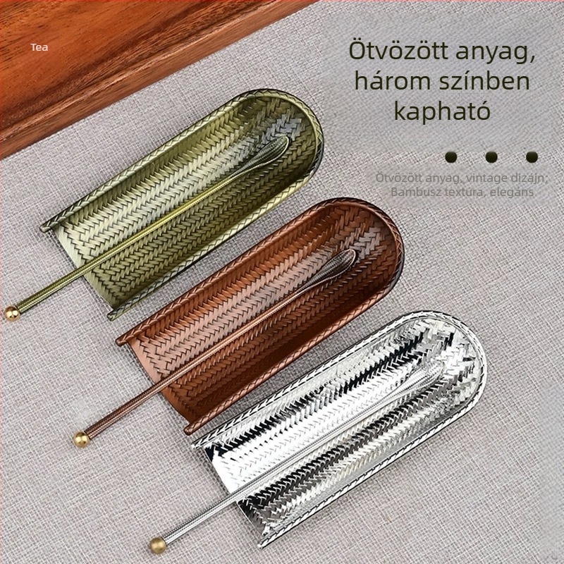 304 rozsdamentes acélból készült tea kiegészítők készlet, retro stílus: teáskanál és egyéb tea eszközök