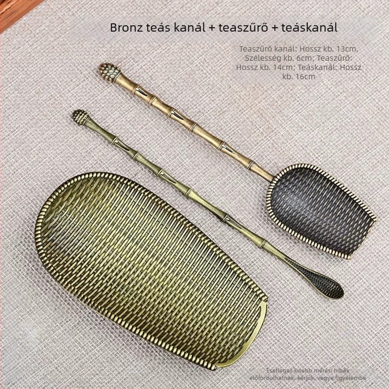 304 rozsdamentes acélból készült tea kiegészítők készlet, retro stílus: teáskanál és egyéb tea eszközök