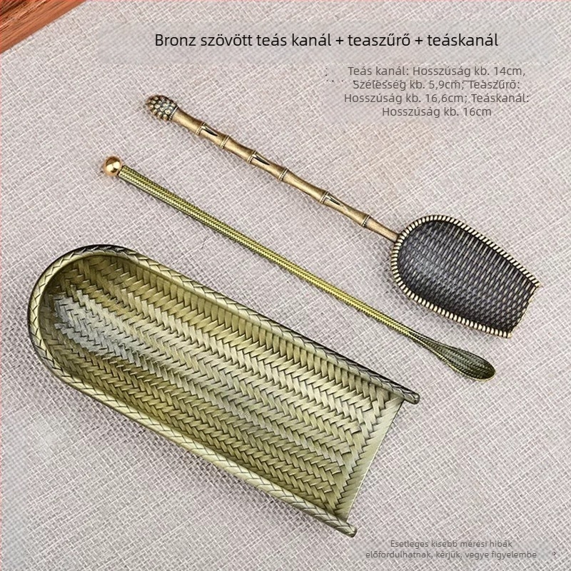 304 rozsdamentes acélból készült tea kiegészítők készlet, retro stílus: teáskanál és egyéb tea eszközök